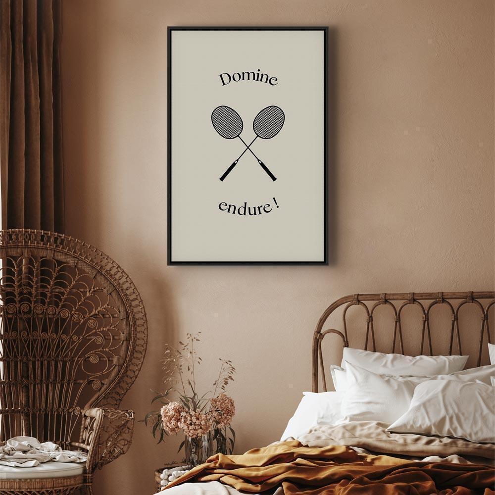 Leinwandbild - Black Badminton Rackets
