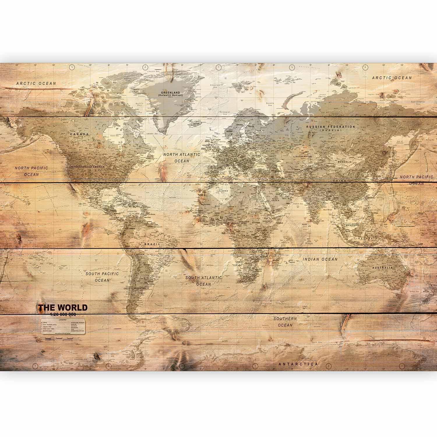 Fototapete - Map on Boards Artgeist