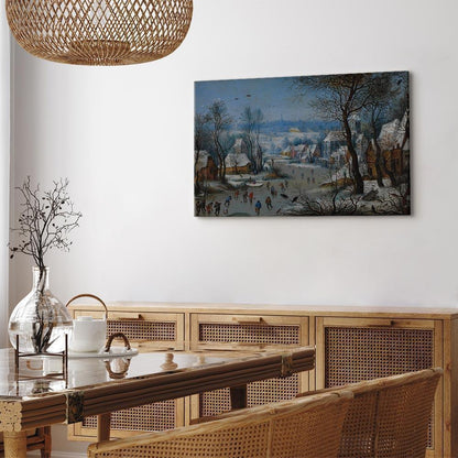 Leinwandbild - Pieter Brueghel the Younger – Winter Landscape with a Bird Trap