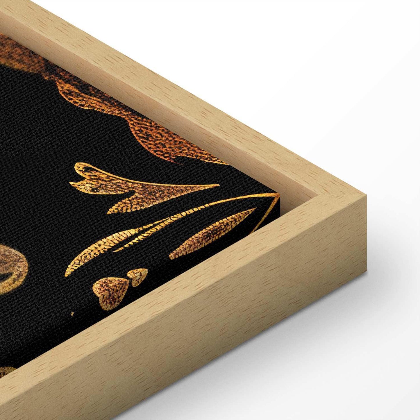 Leinwandbild - Baroque Ornaments in Patinated Gold and Browns: Retro Motif