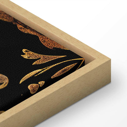 Leinwandbild - Baroque Ornaments in Patinated Gold and Browns: Retro Motif