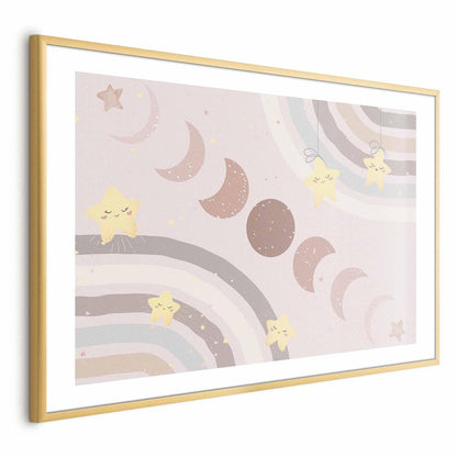 Poster - Phases of the Moon with a Rainbow