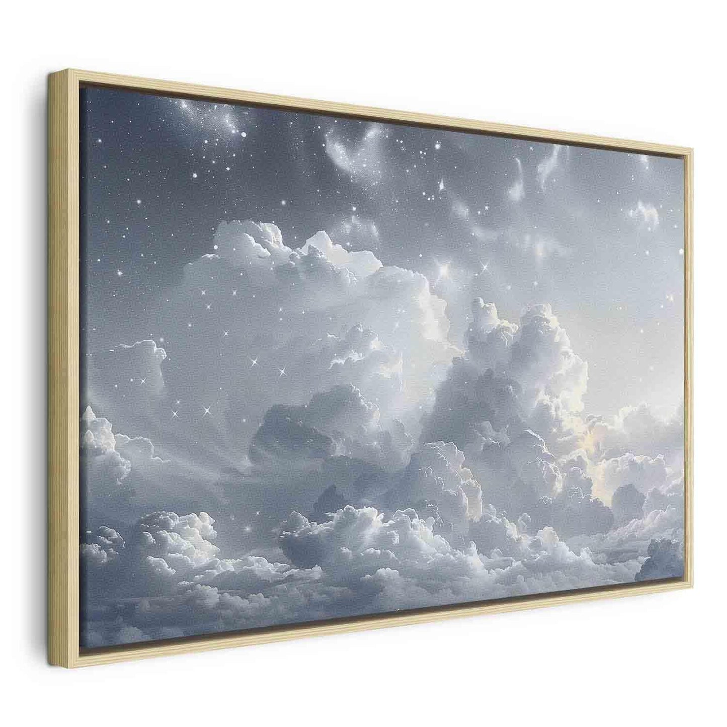Leinwandbild - Astral Calm: Stars Scattered Over Delicate Clouds Artgeist
