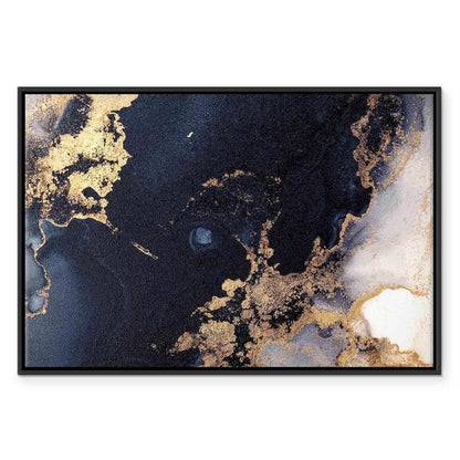 Leinwandbild - Marble and navy blue – abstract textured pattern inspired by the starry sky