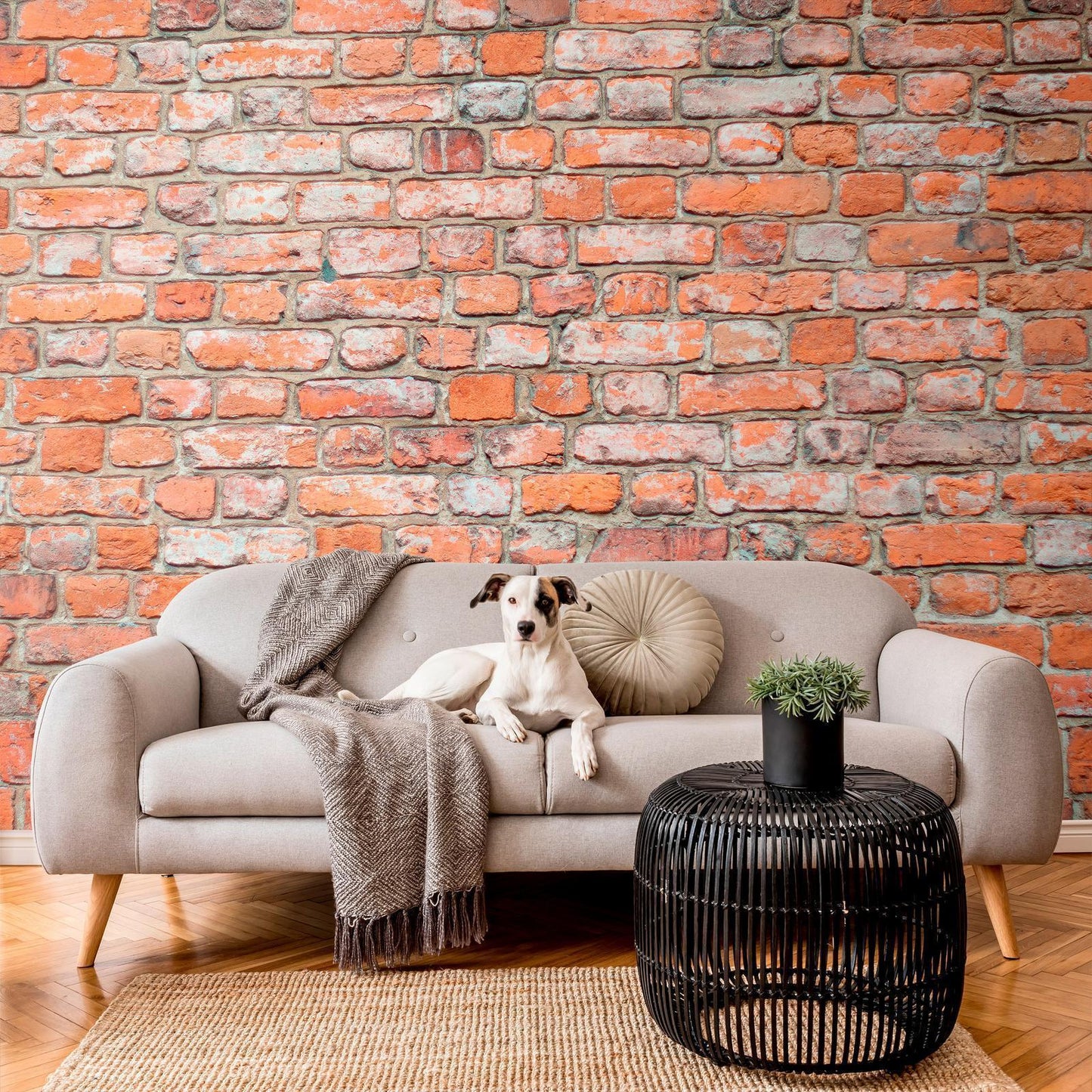 Fototapete - Loft Wall - Pattern Imitating an Old Red Brick Artgeist