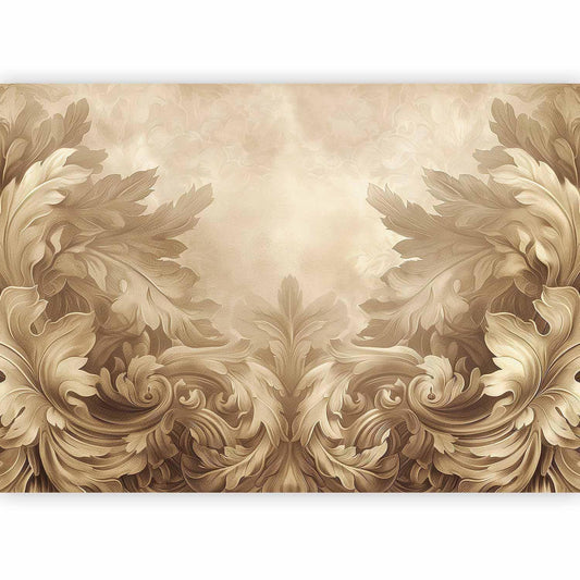 Fototapete - Carved Baroque Ornaments: Rich Composition in Sepia Colors Artgeist
