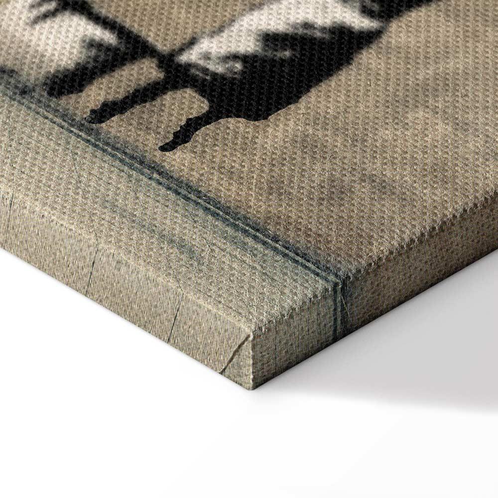 Leinwandbild Banksy Zebra wird gewaschen – Street Art auf Beton