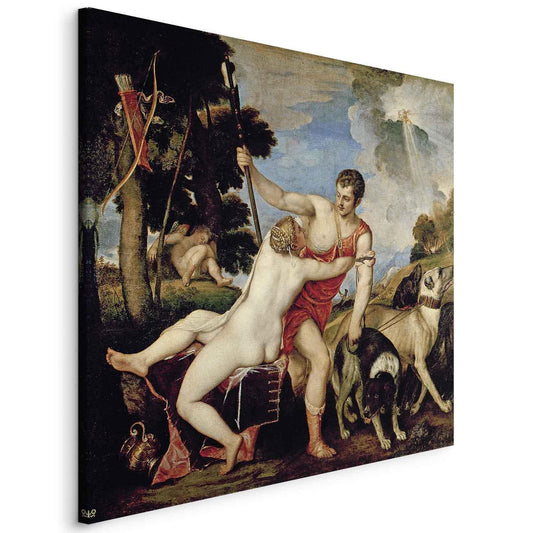 Leinwandbild - Venus and Adonis (Tycjan ) Artgeist