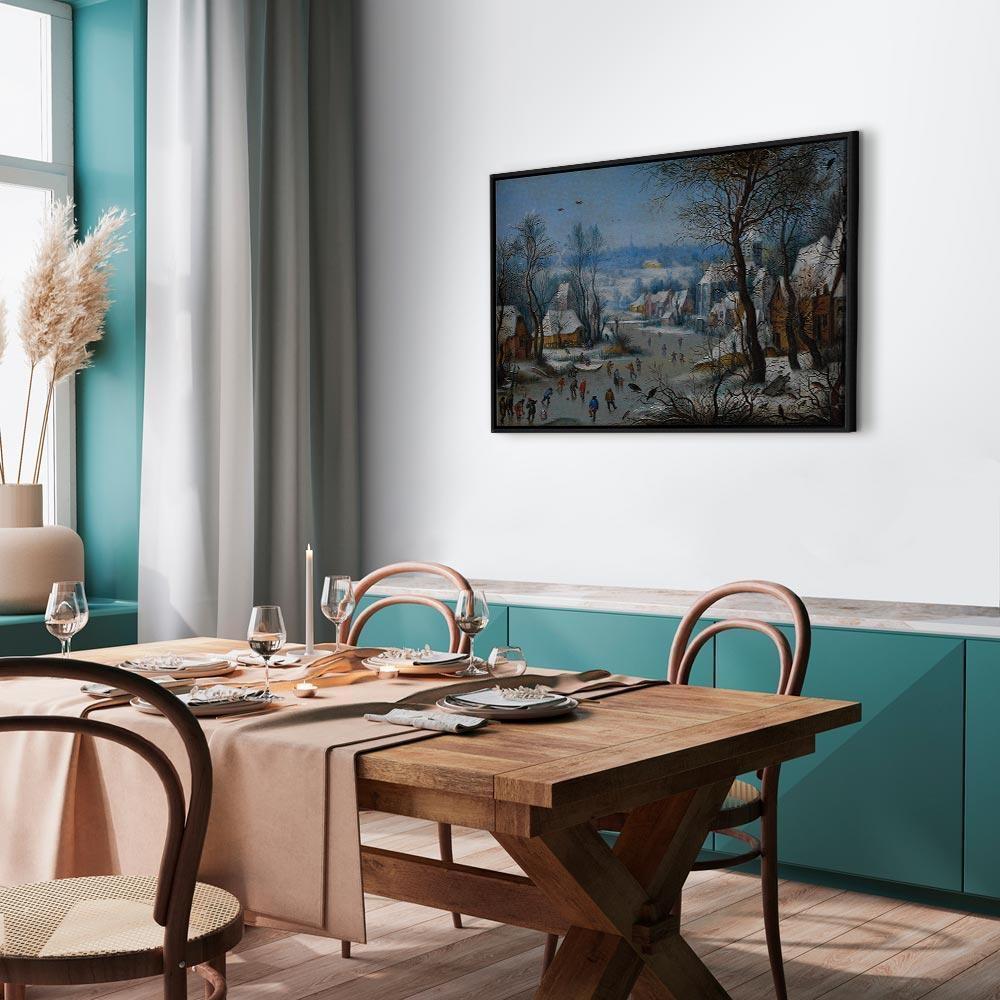 Leinwandbild - Pieter Brueghel the Younger – Winter Landscape with a Bird Trap