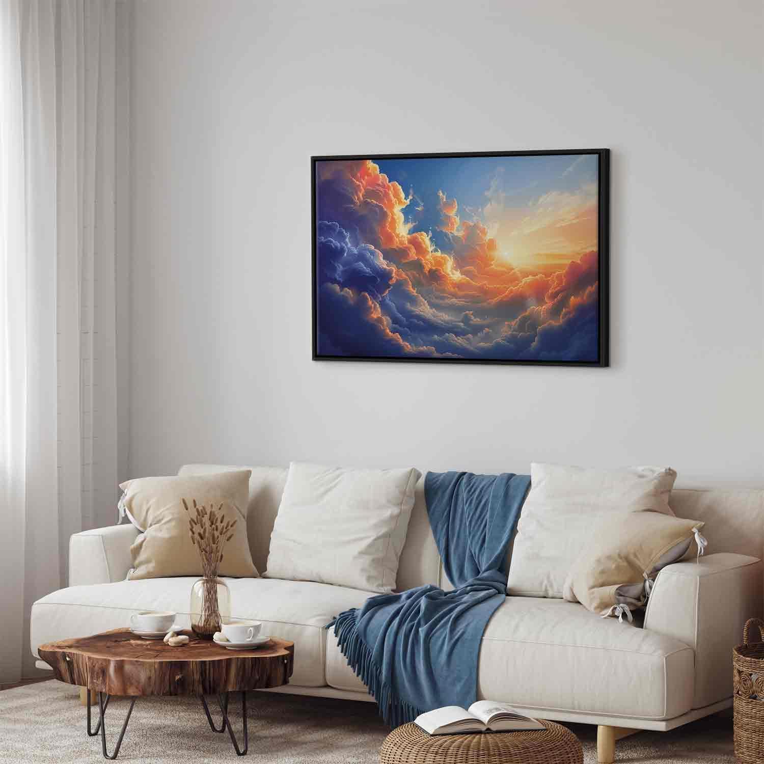 Leinwandbild - Sunset Over a Cloudy Sea: A Wonderful Symphony of Colors Artgeist