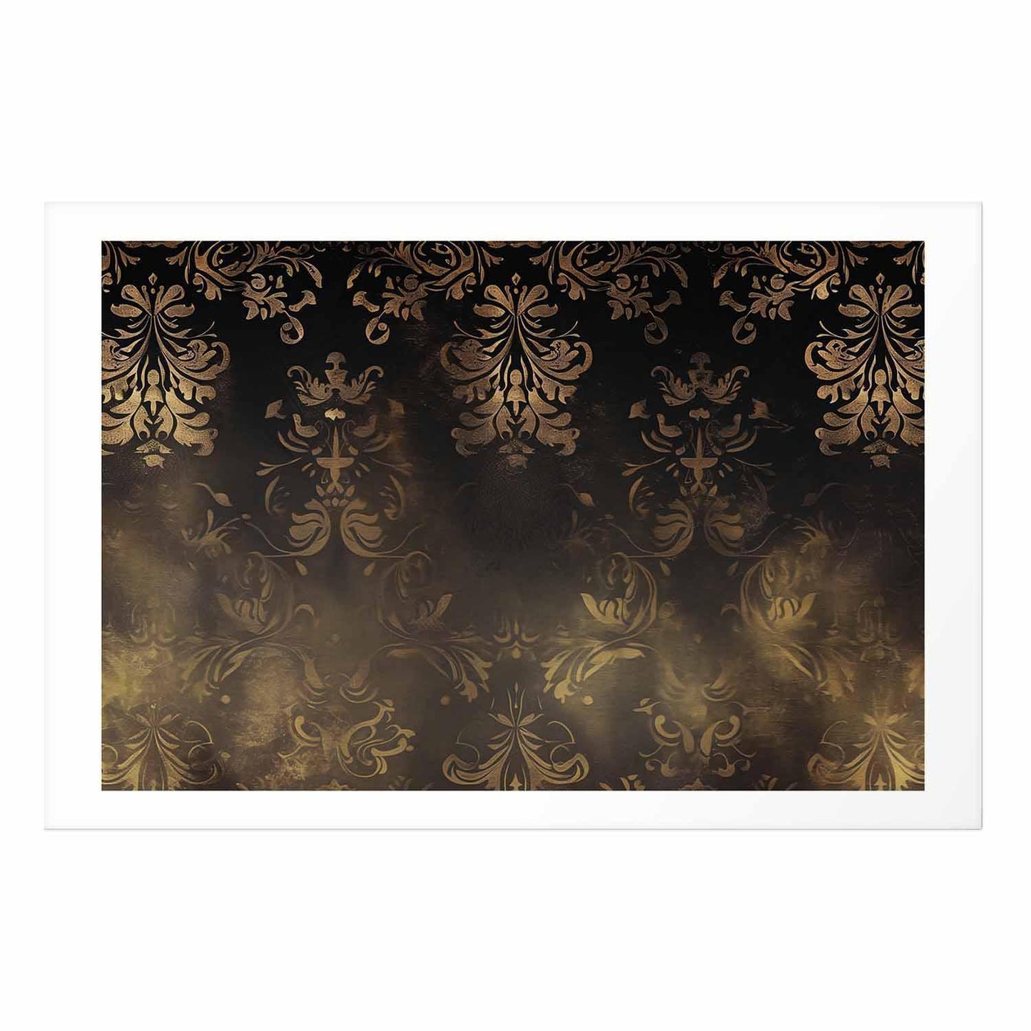 Poster - Dark Baroque Patterns with Golden Accents