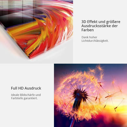 Acrylglasbild - Herbstlicher Wasserfall mit den ersten Sonnenstrahlen