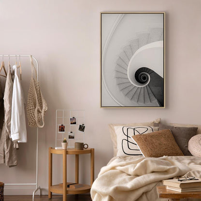 Leinwandbild - White Stairs (1 Part) Vertical