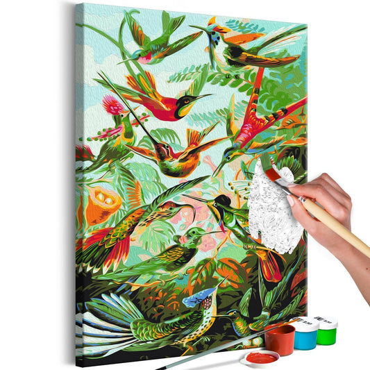 Kunstset „Kolibri-Familie“ – Malen nach Zahlen