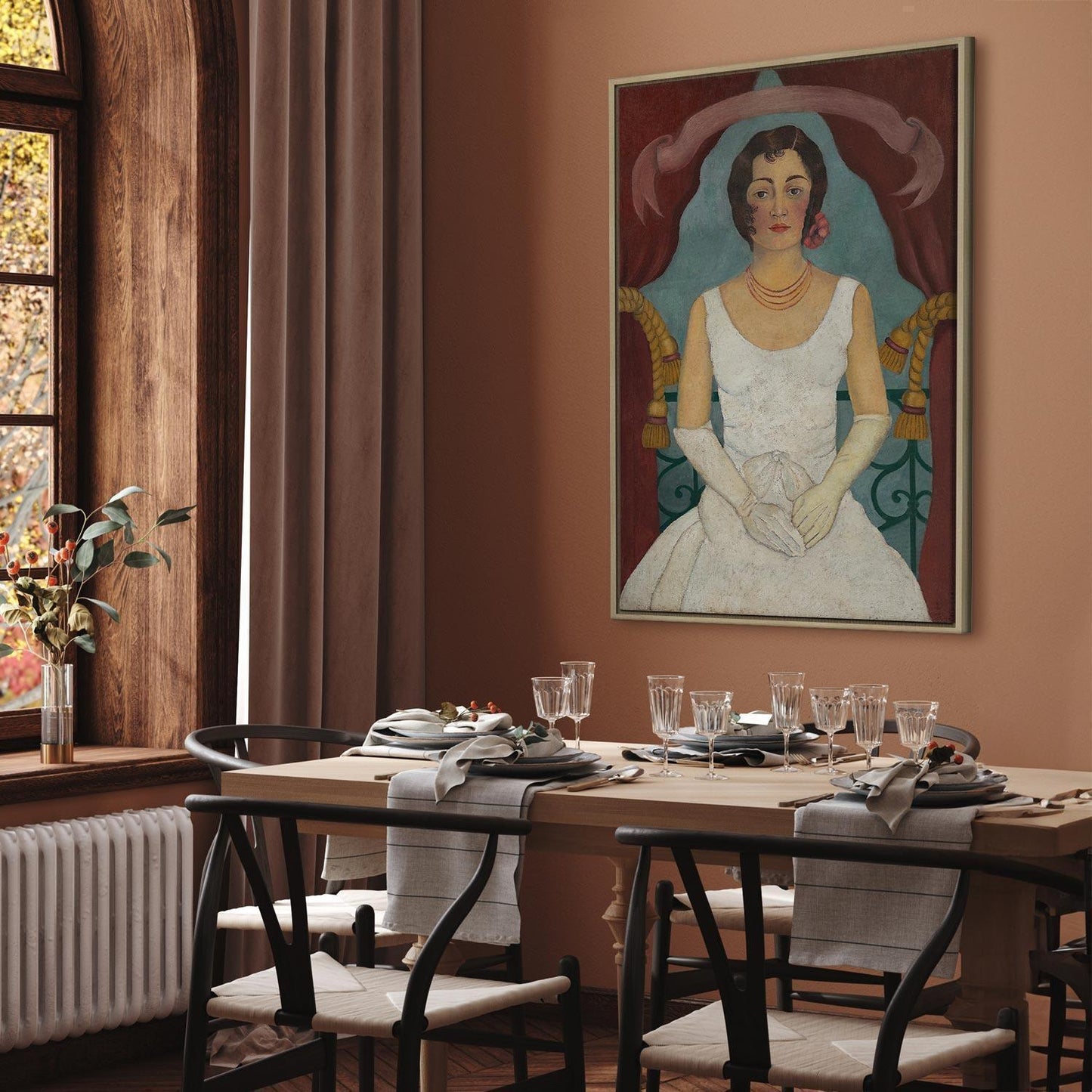 Leinwandbild - Frida Kahlo – Portrait of a Lady in White