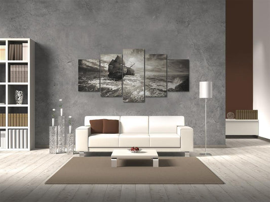 Leinwandbild - Ship in a storm