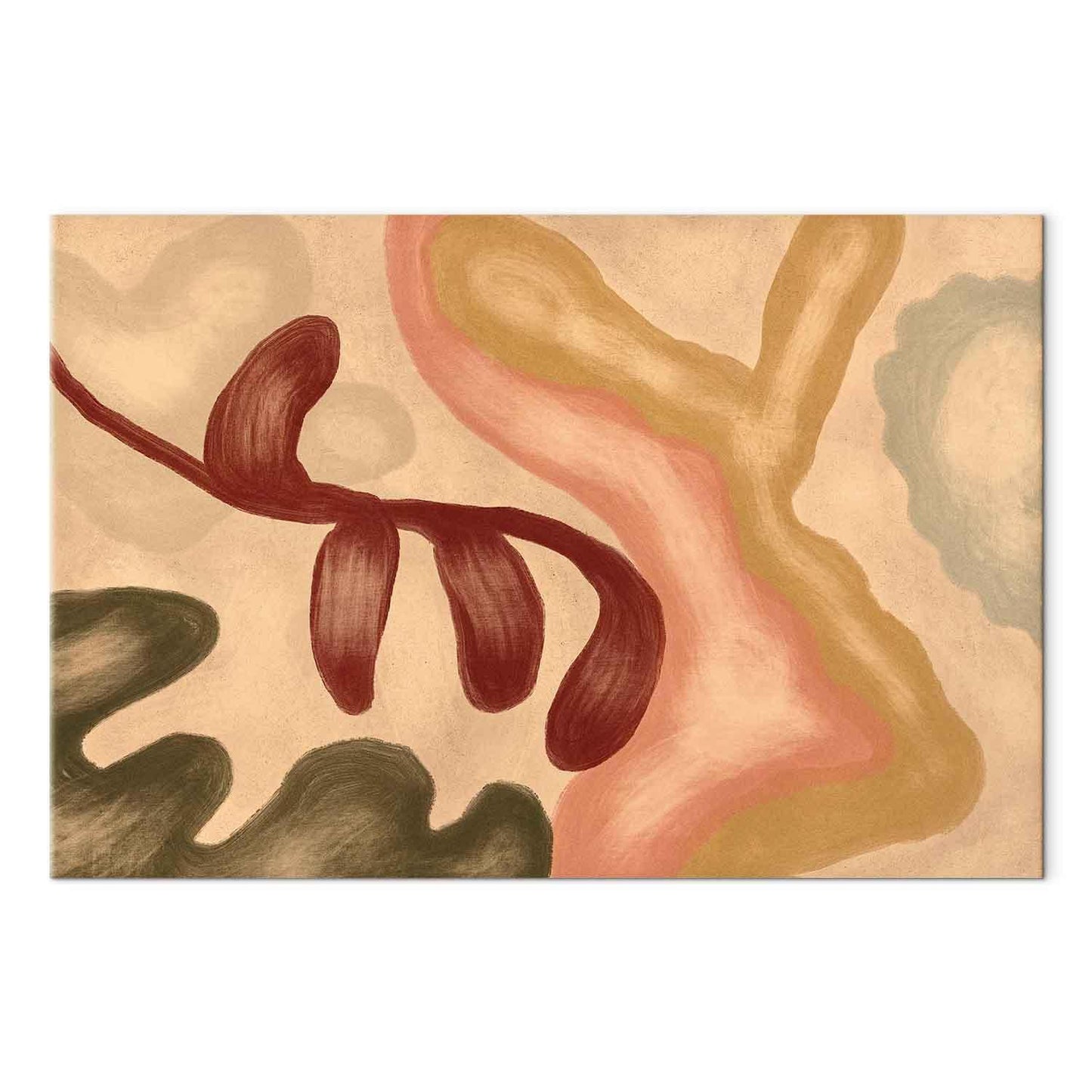 Leinwandbild - Colorful shapes – worn-out figures in lime wash technique