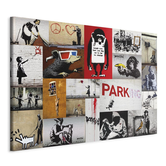 Leinwandbild - Banksy - collage Artgeist