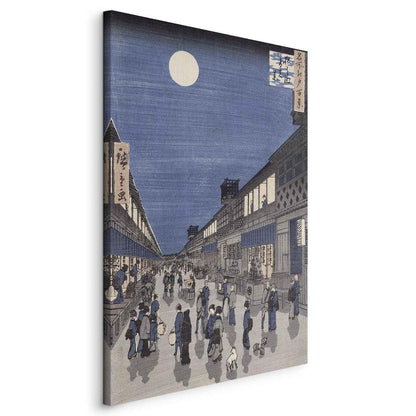 Leinwandbild - Utagawa Hiroshige – Night time view of Saruwaka Street