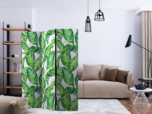 Paravent "Long Leaves" – Stilvolle Raumtrennung mit tropischem Blätterdesign