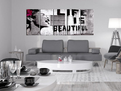 Leinwandbild - Banksy: Life is Beautiful Artgeist