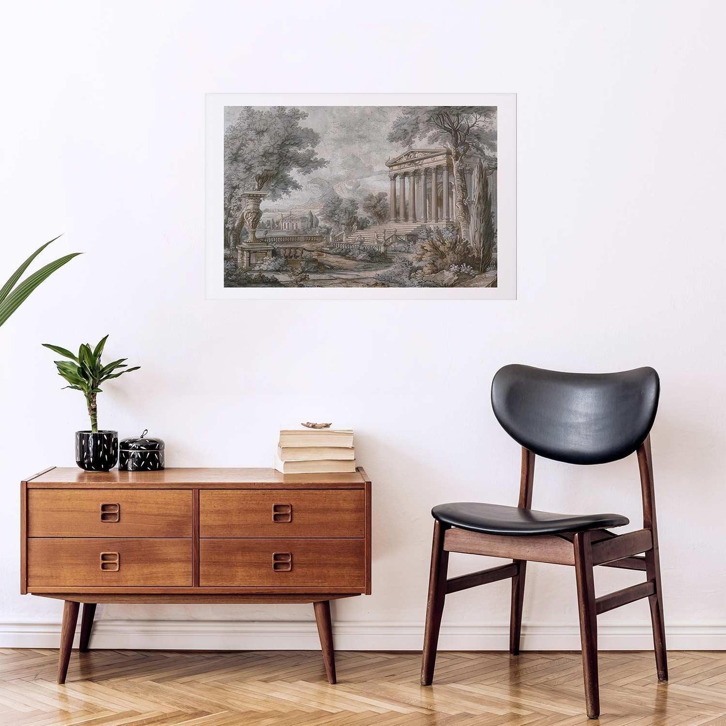 Poster - Temple on the Hill - Greek Architecture in Muted Tones