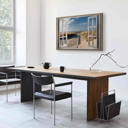 Leinwandbild - Window: View of the Beach Artgeist