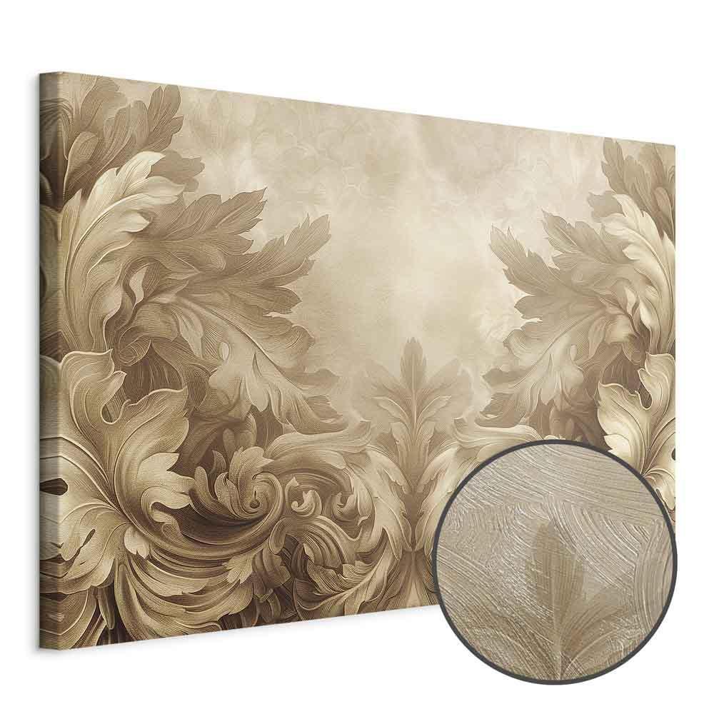 Leinwandbild - Carved Baroque Ornaments Rich Composition in Sepia Colors