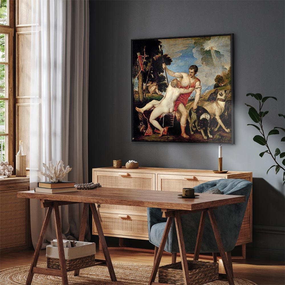 Leinwandbild - Titian – Venus and Adonis