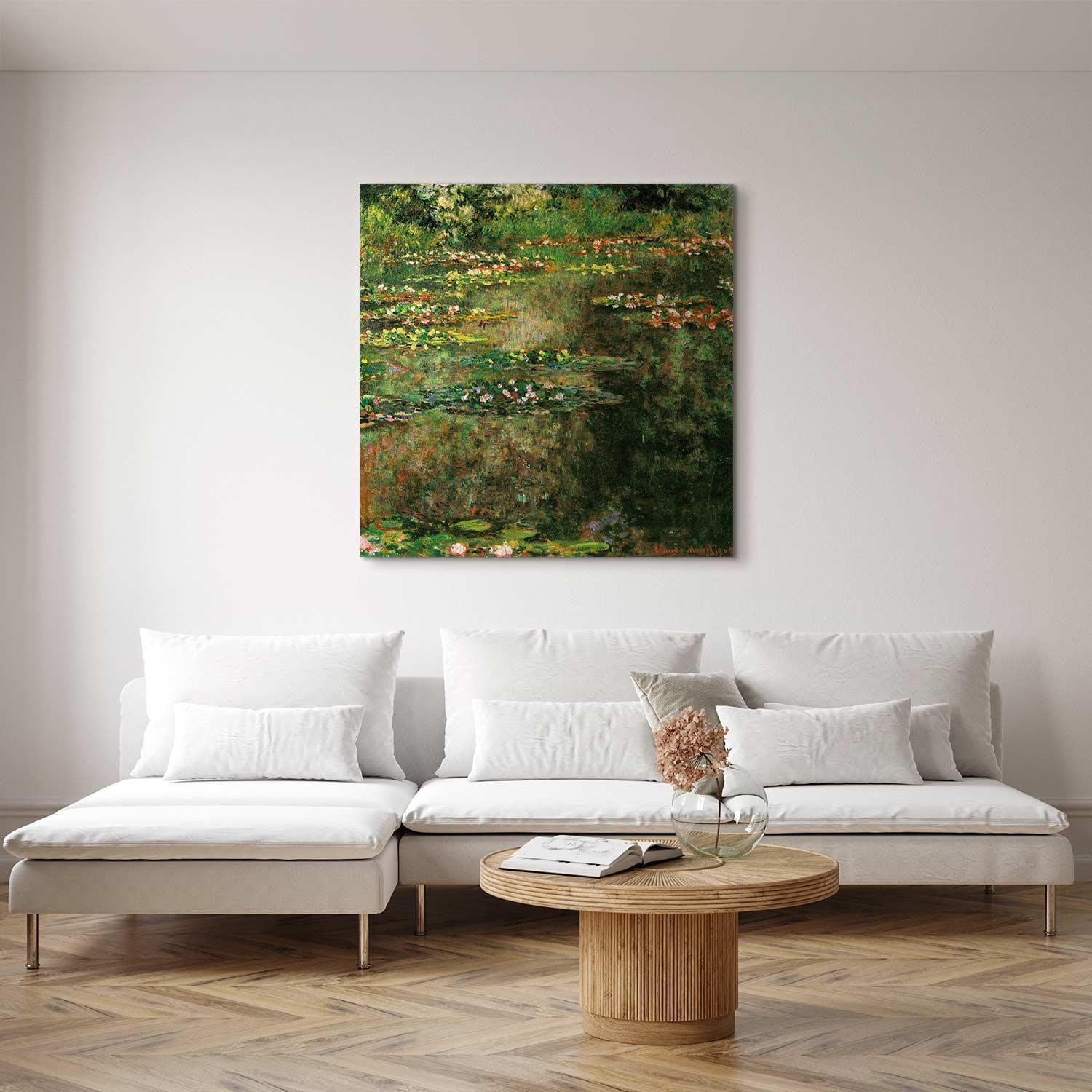 Leinwandbild - Pond With Water Lilies Artgeist