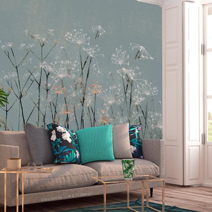 Fototapete „Knoblauchblüten – Florale Ästhetik in zartem Design“