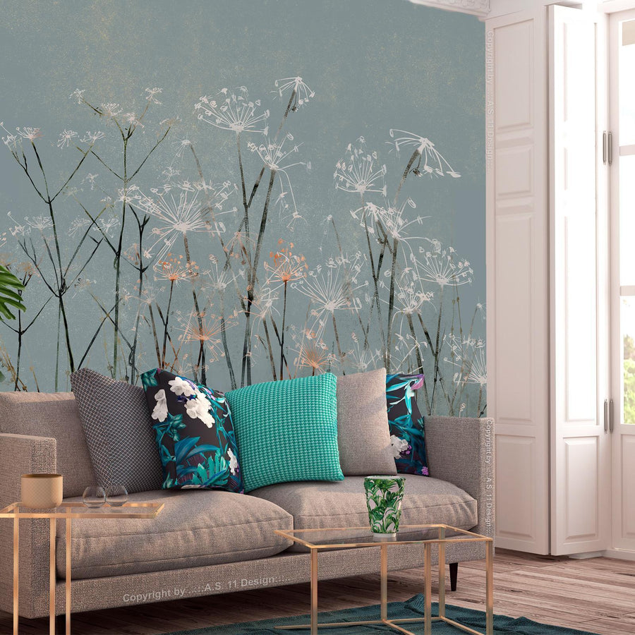 Fototapete „Knoblauchblüten – Florale Ästhetik in zartem Design“
