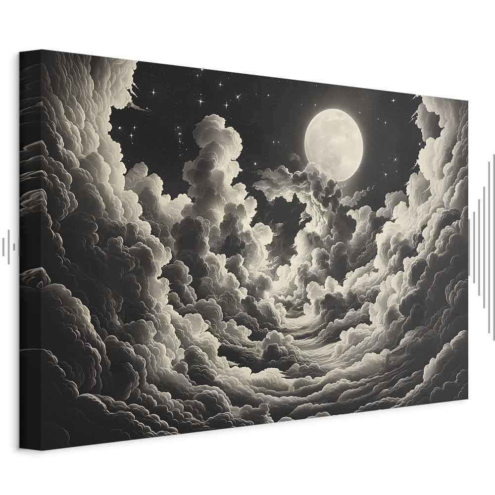 Leinwandbild - Moon and Stars Singing Among the Great Clouds