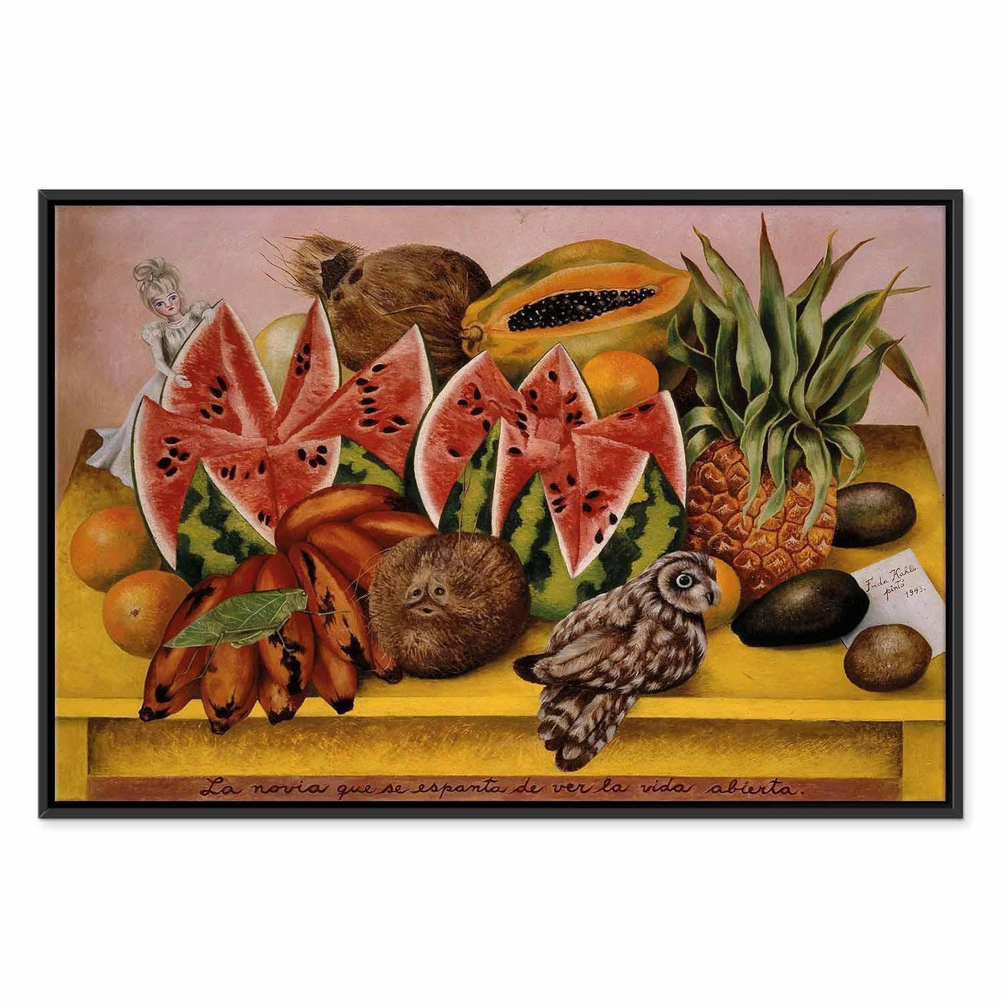 Leinwandbild - Frida Kahlo – A Bride Frightened at the Sight of Life Opened