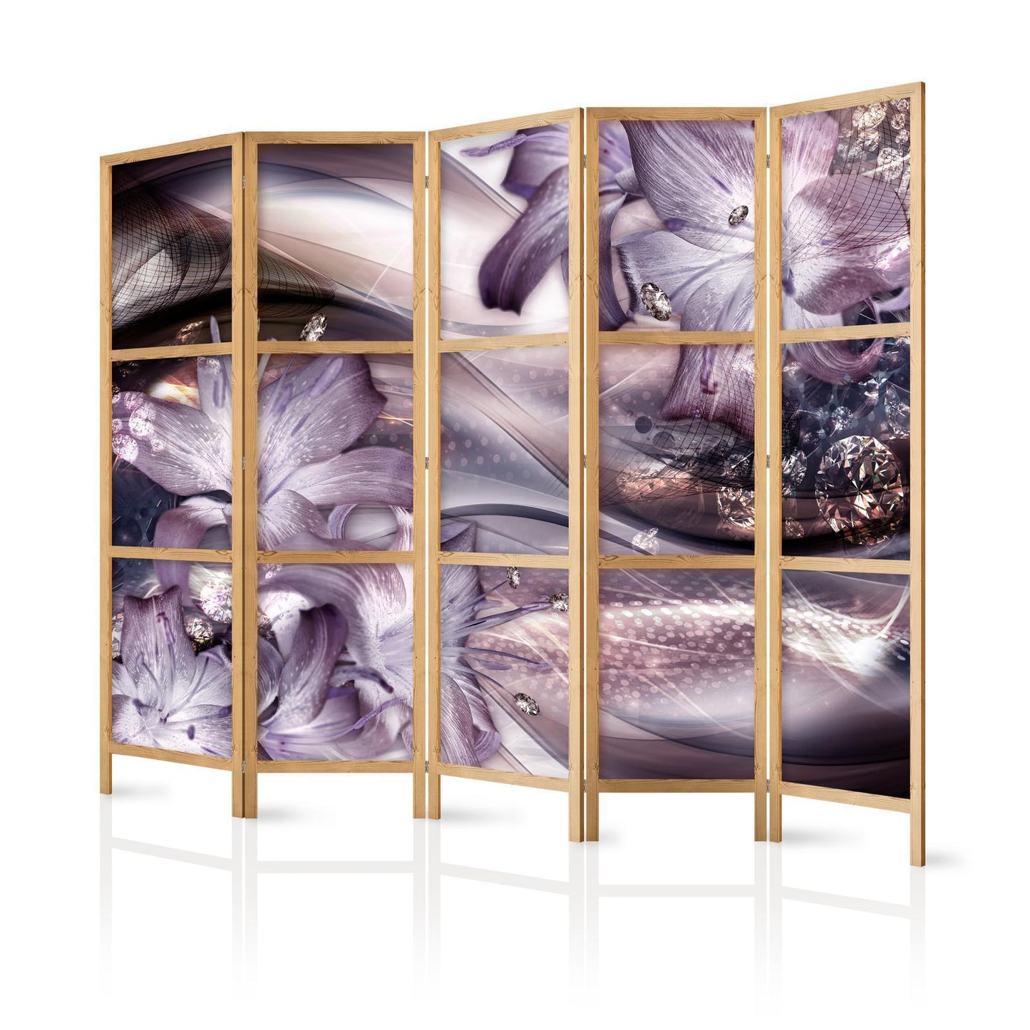 Japanischer Paravent - Lilies on a Wave Artgeist