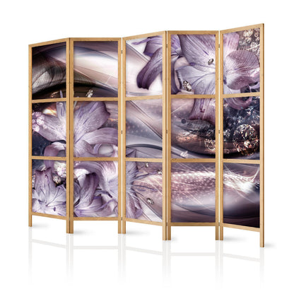 Japanischer Paravent - Lilies on a Wave Artgeist