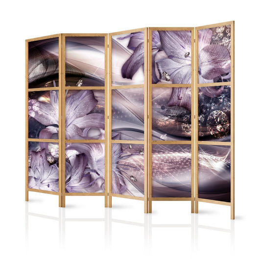 Japanischer Paravent - Lilies on a Wave Artgeist