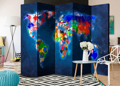 Paravent - Colorful map Artgeist