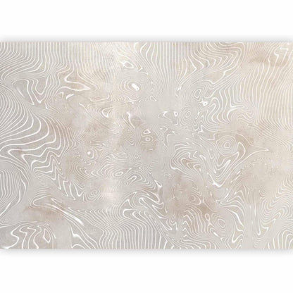 Fototapete - Flowing shapes - abstract beige and white background in patterned compositions Artgeist