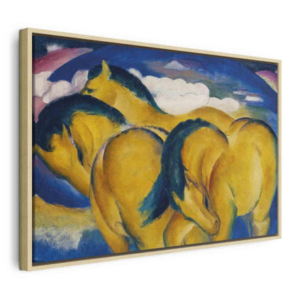 Leinwandbild - Little Yellow Horses (Franz Marc) Artgeist