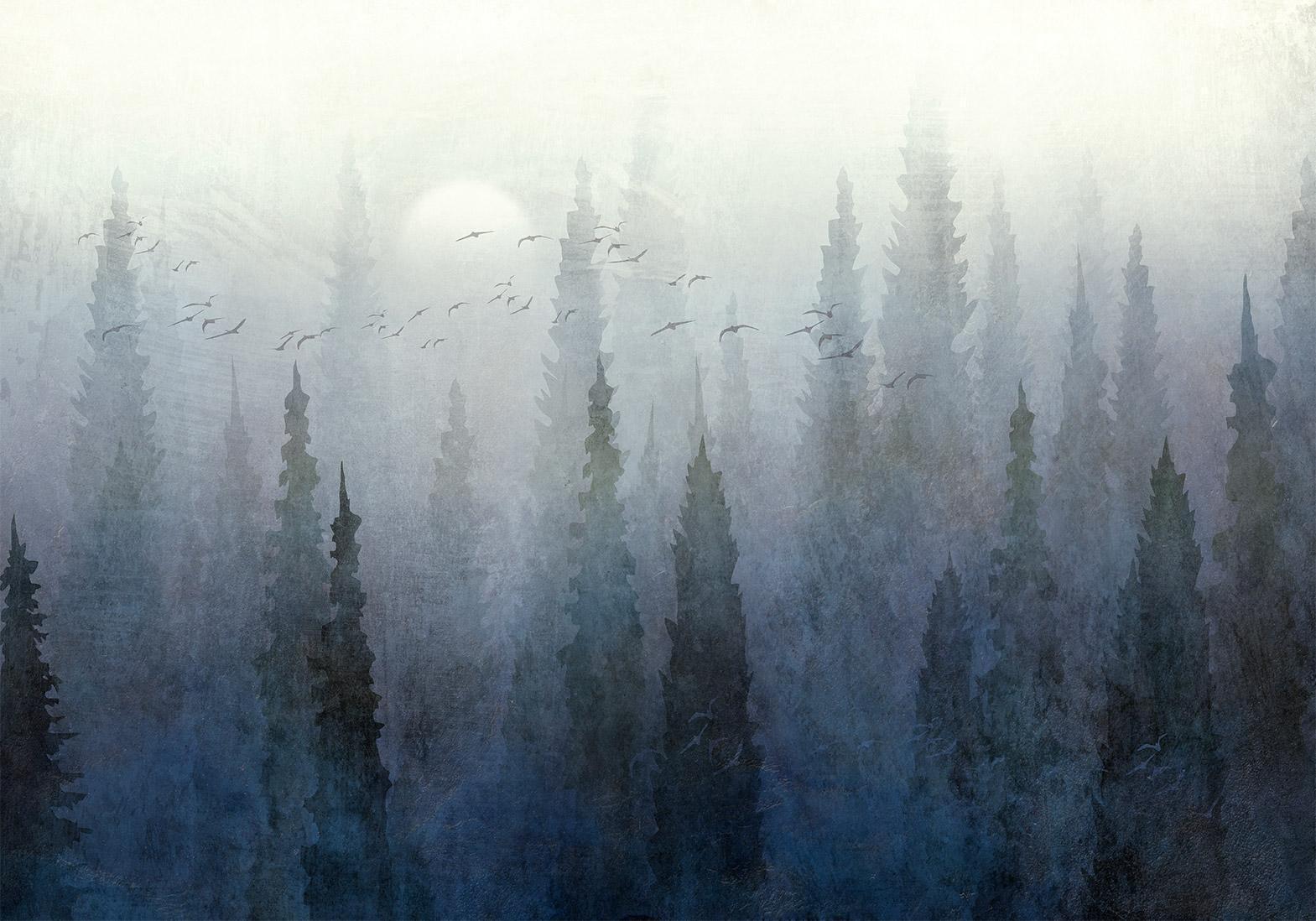 Fototapete - Flight Over the Forest - Second Variant Artgeist