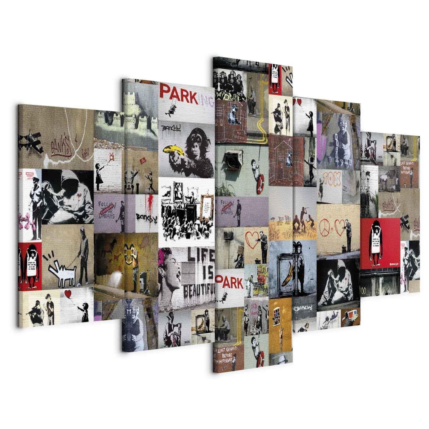 Leinwandbild - Art of Collage: Banksy IV