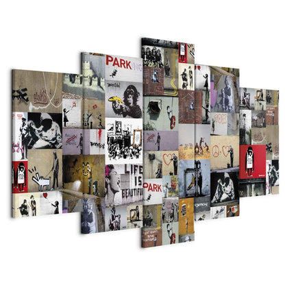 Leinwandbild - Art of Collage: Banksy IV