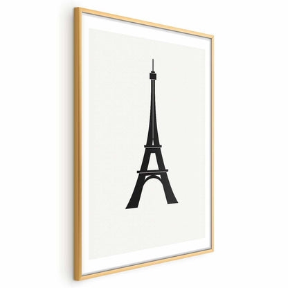 Poster - Eiffel Tower Simple Black-and-White Graphic Artgeist