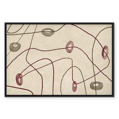 Leinwandbild - Lines and shapes – bead labyrinth on a pale washed background