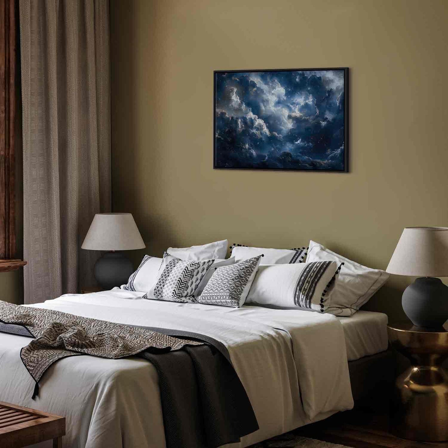 Leinwandbild - Astronomical Wonders: Clouds and Stars in Harmonious Combination