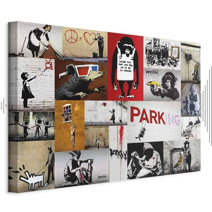 Leinwandbild - Banksy - collage