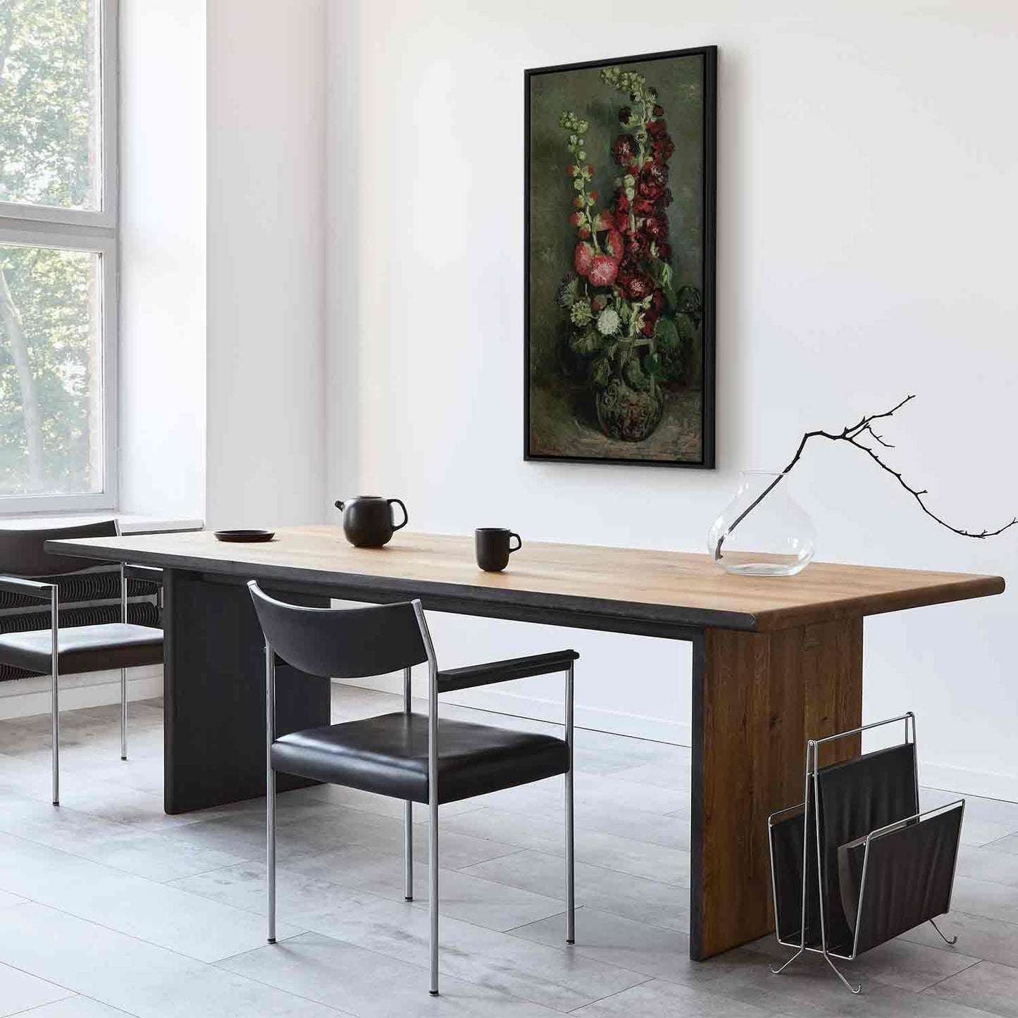 Leinwandbild - Vincent Van Gogh – Vase of Hollyhocks