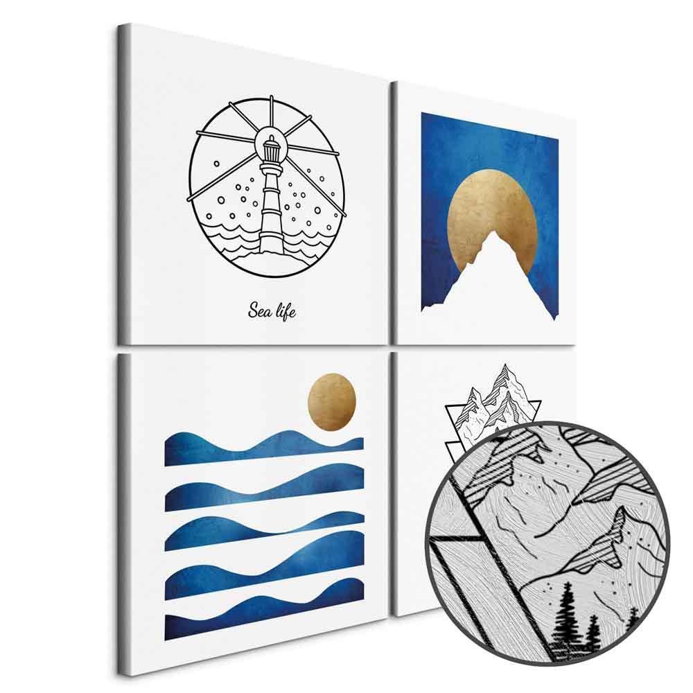 Leinwandbild - Sea or Mountains (4 Parts)