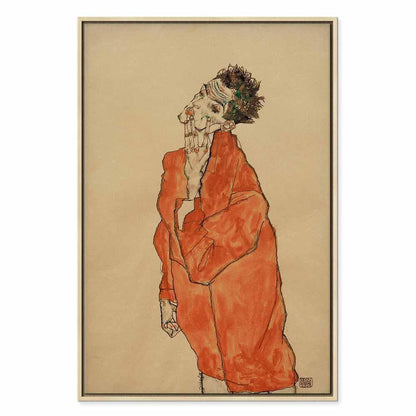 Leinwandbild - Egon Schiele – Self-Portrait (Man in Orange Jacket)